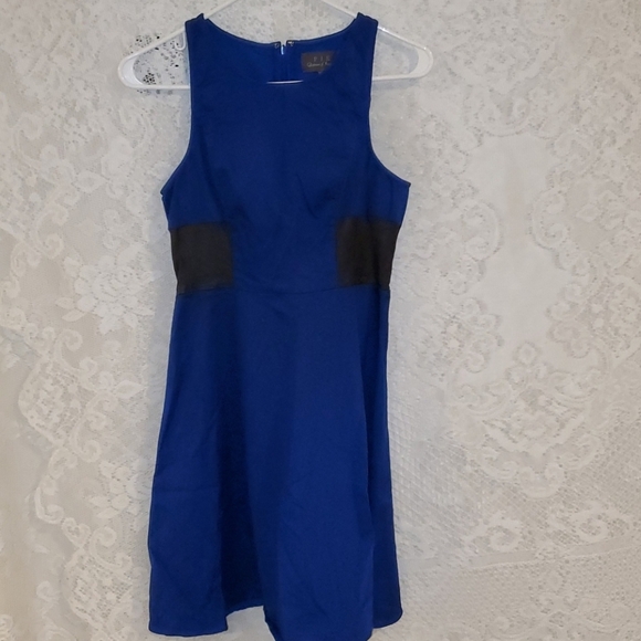 Blue Black flare dress by PJK Patterson J. Kincaid - Picture 4 of 13